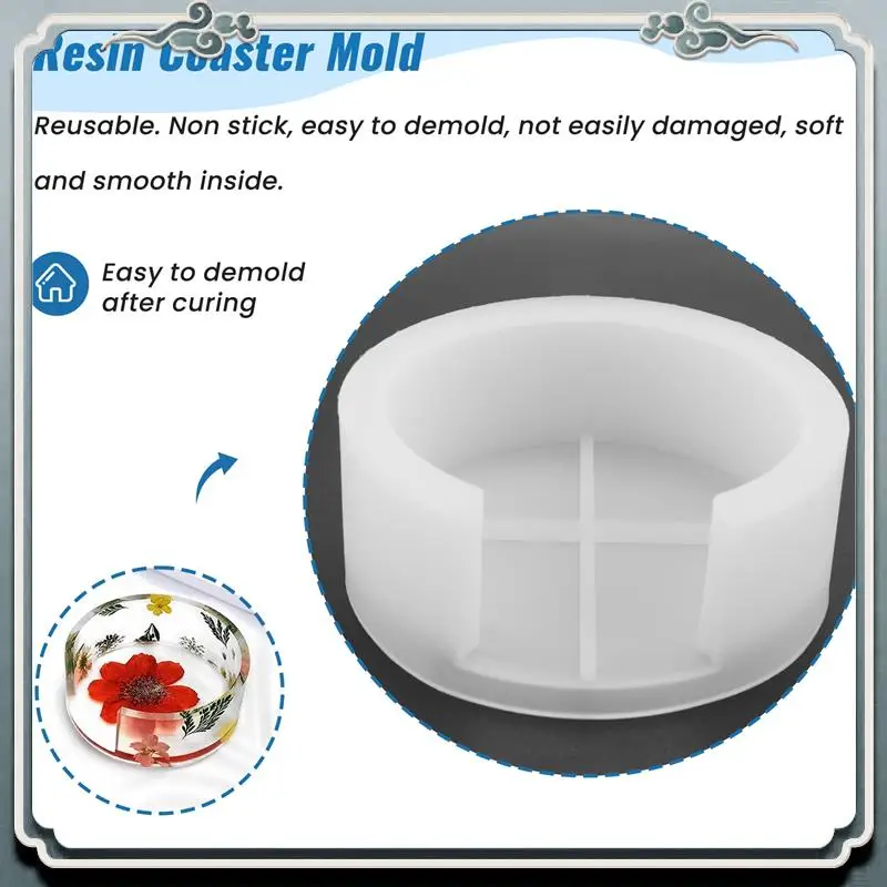 Premium Silicone Coaster Molds For Resin Casting,Epoxy Resin Coaster Molds Kit Including 8 Pcs Coasters And 2 Pcs Holders Molds