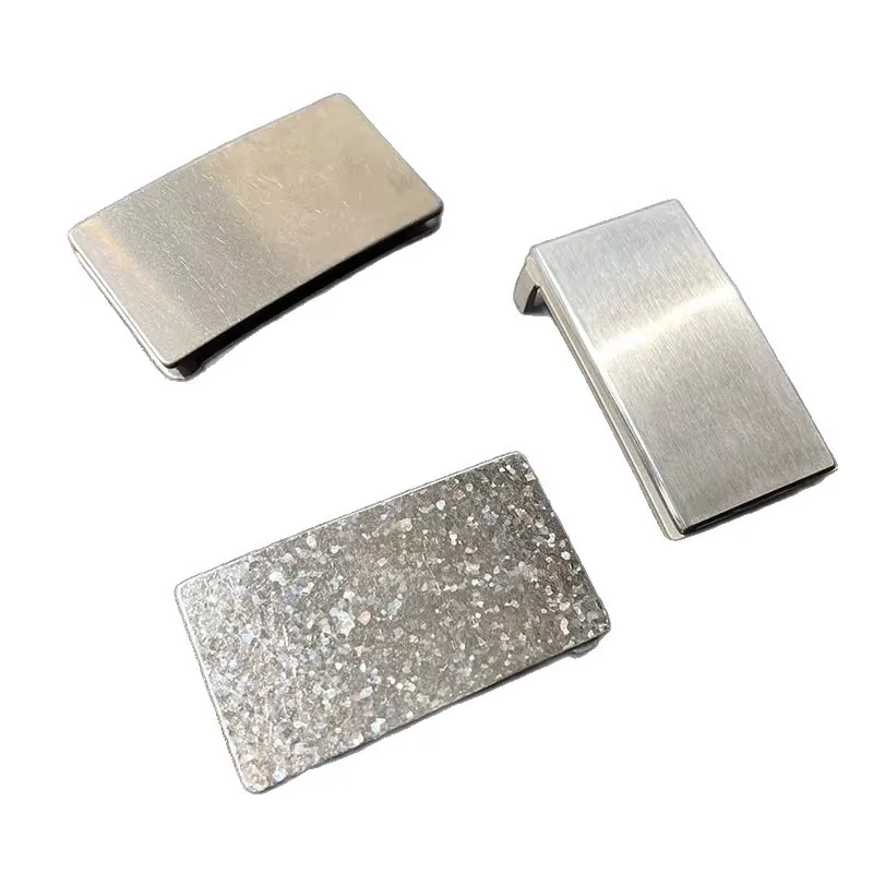 35mm Solid Pure Titanium Belt Buckle Double Layer Plate Clasp, Rustproof Durable Men Waistband Buckle Leather Belt Accessory