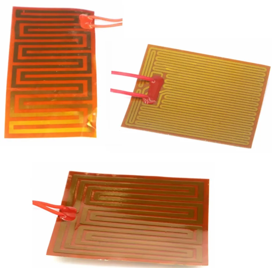 12V/24VDC Flexiable Eeletric Polyimide Film Heater Heating Element for Electrical Wires Oil Tank 3D Print