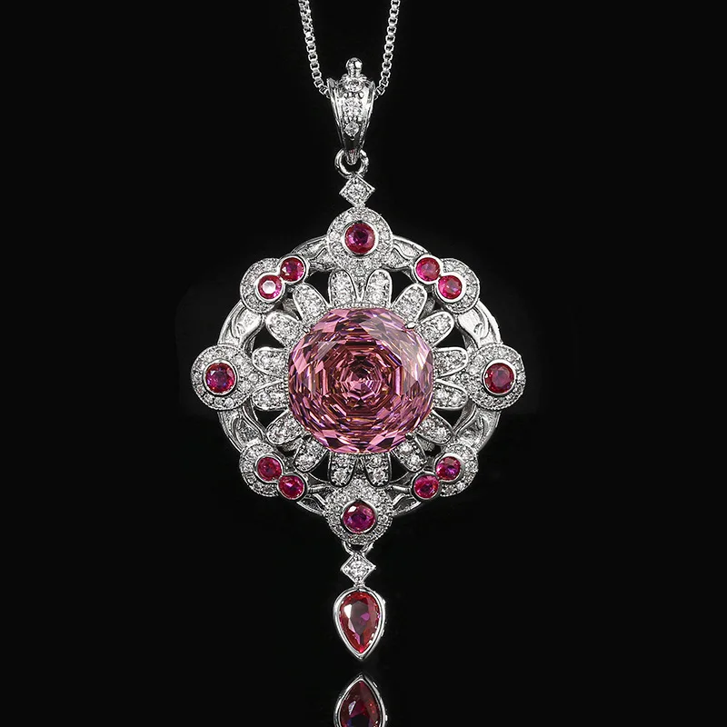 

Hot-selling new jewelry with copper base, gold-plated rose cut dry rose tassel pendant, main stone 14mm, wholesale