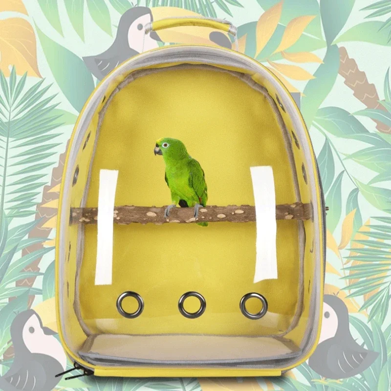 

New outdoor bird backpack, parrot pet travel bag, lightweight and portable backpack, transparent pet birdcage