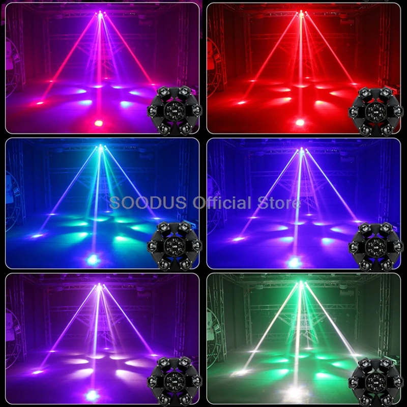 Imagem -03 - Movendo a Cabeça Beam Strobe Light Bee Eye Dmx Stage Light Rgbw Beam Rotating Disco Party Bar Girando 6x40w