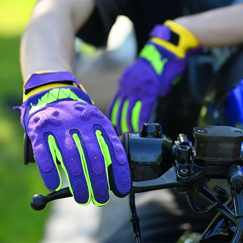 Guantes de Moto de malla transpirable para hombre y mujer, manoplas de dedo completo para pantalla táctil, Motocross, XS-XXL verano