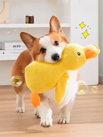 Cute dog Toy Stomping Duck Bite Resistant Grinding Teeth Cleaning Large Dog Interactive Entertainment Puppy Boredom Plush Toy