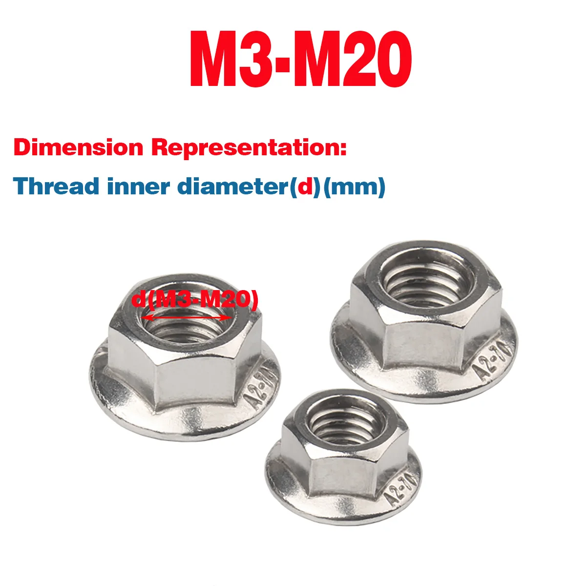 

Flange Nut / 304 Stainless Steel Hexagon Anti Slip Screw Cap With Cushion / Lock Nut M3M4M5M6M8M10M12