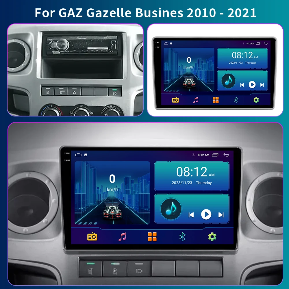 2K Android 13 For GAZ Gazelle Busines 2010 - 2021 Car Radio Multimedia Video Player Navigation GPS Auto CarPlay 4G WIFI 2Din DVD