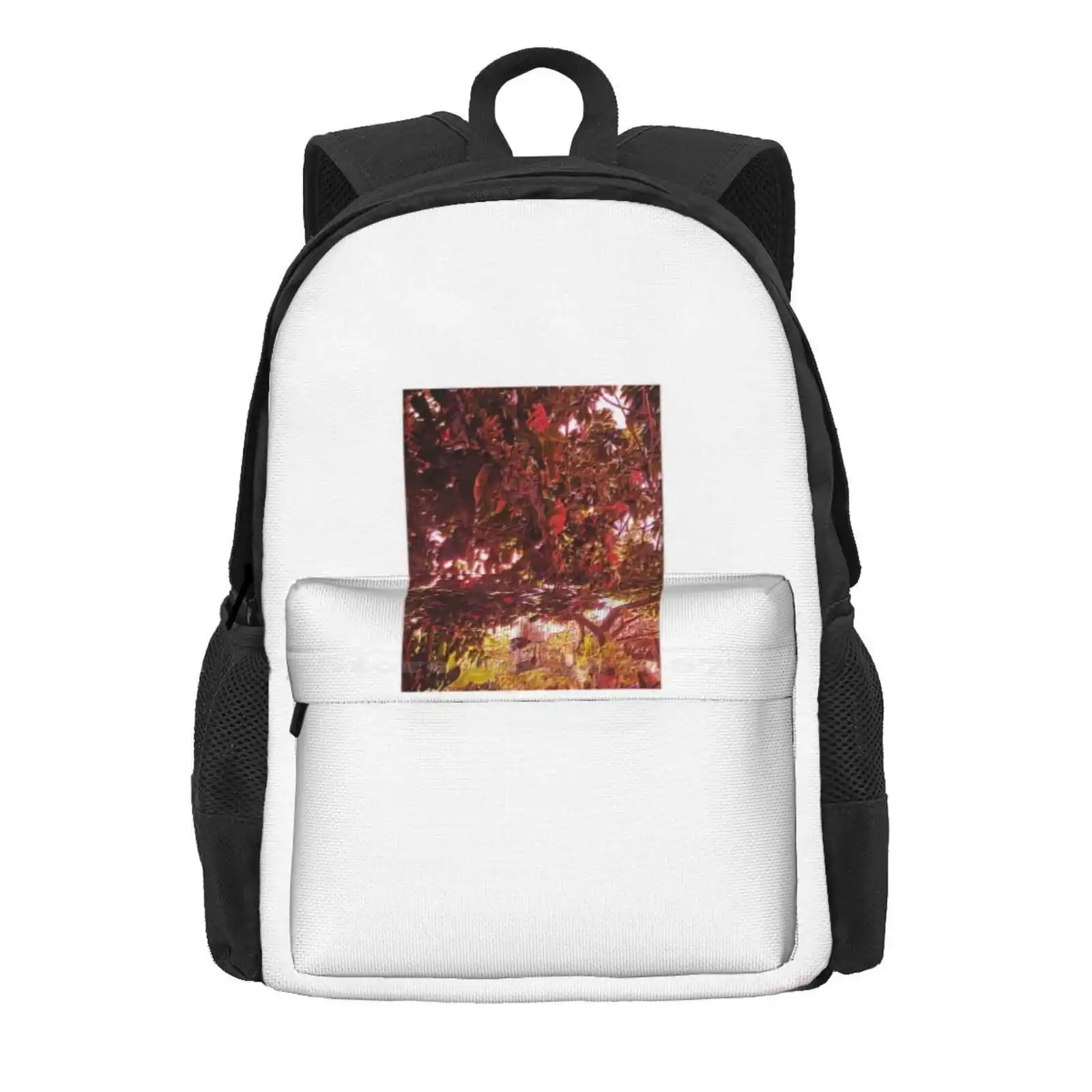 Red Tree Hot Sale Schoolbag Backpack Fashion Bags Flowers Leaves Tree Cage Bird Stem Thick Beautiful Natural Yard Earth Air