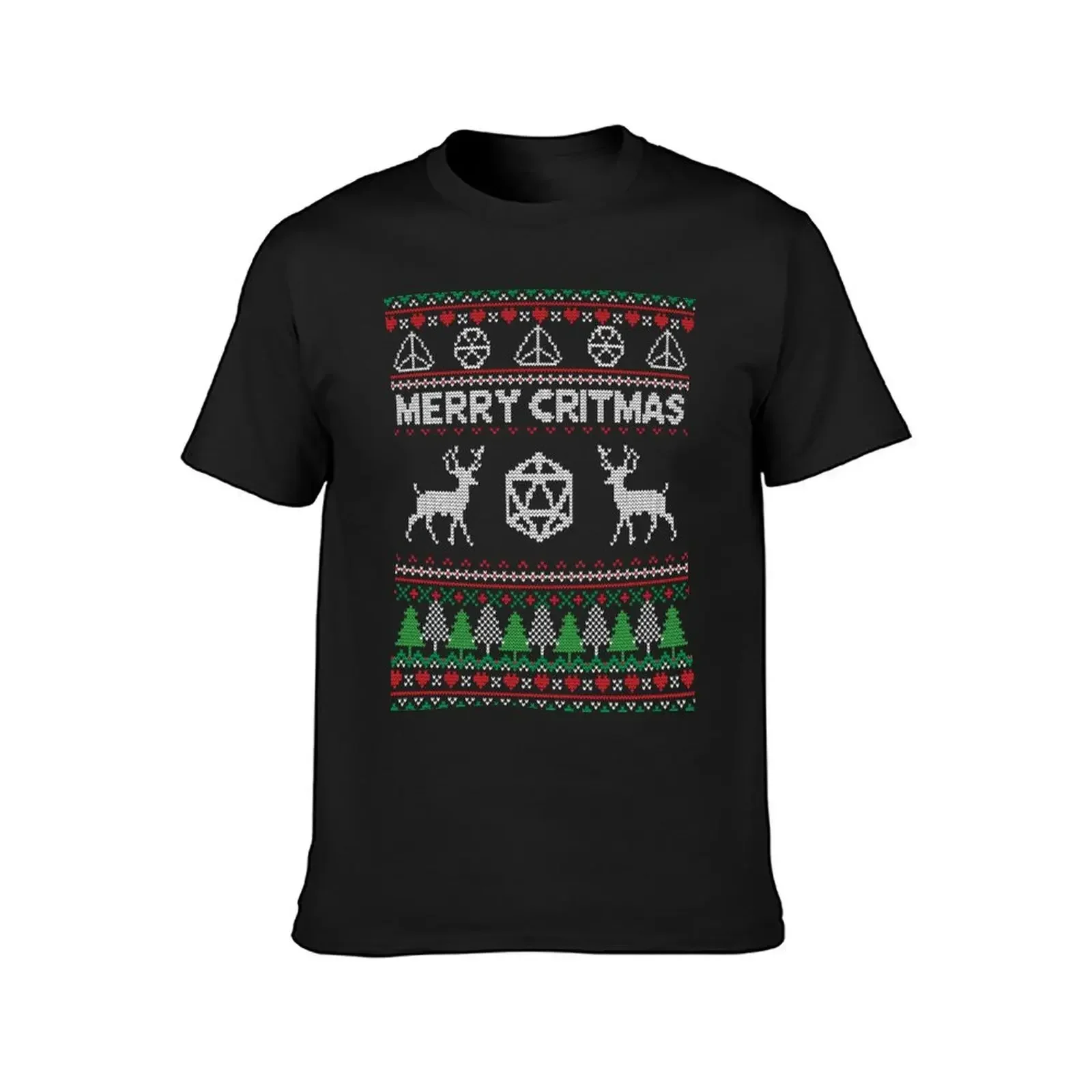 Merry Critmas DND Ugly Sweater - DND T-Shirt anime clothes summer clothes anime black t shirts for men