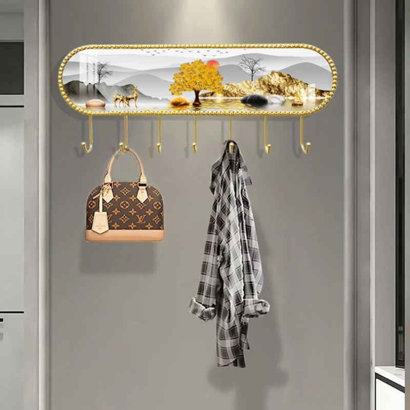 Entrance Hook Rack, Multifunctional Wall-Mounted Clothes and Hat Storage, Porch Key Organizer, Decorative and Practical