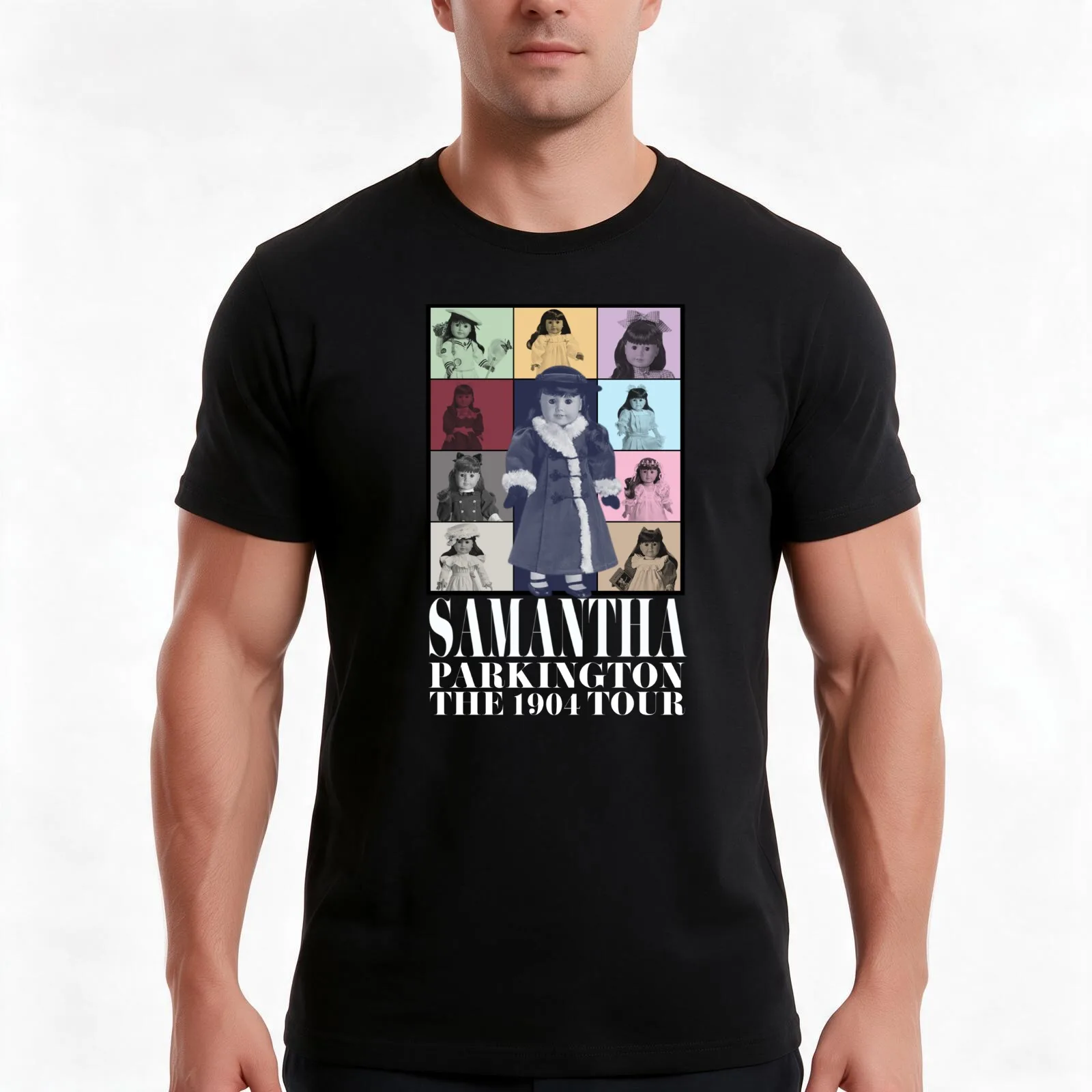 1904 Tour - Samantha Historical American Girl Doll Parkington AG (White Text) T-Shirt, Summer Casual Cotton Tee, 100% Cotton