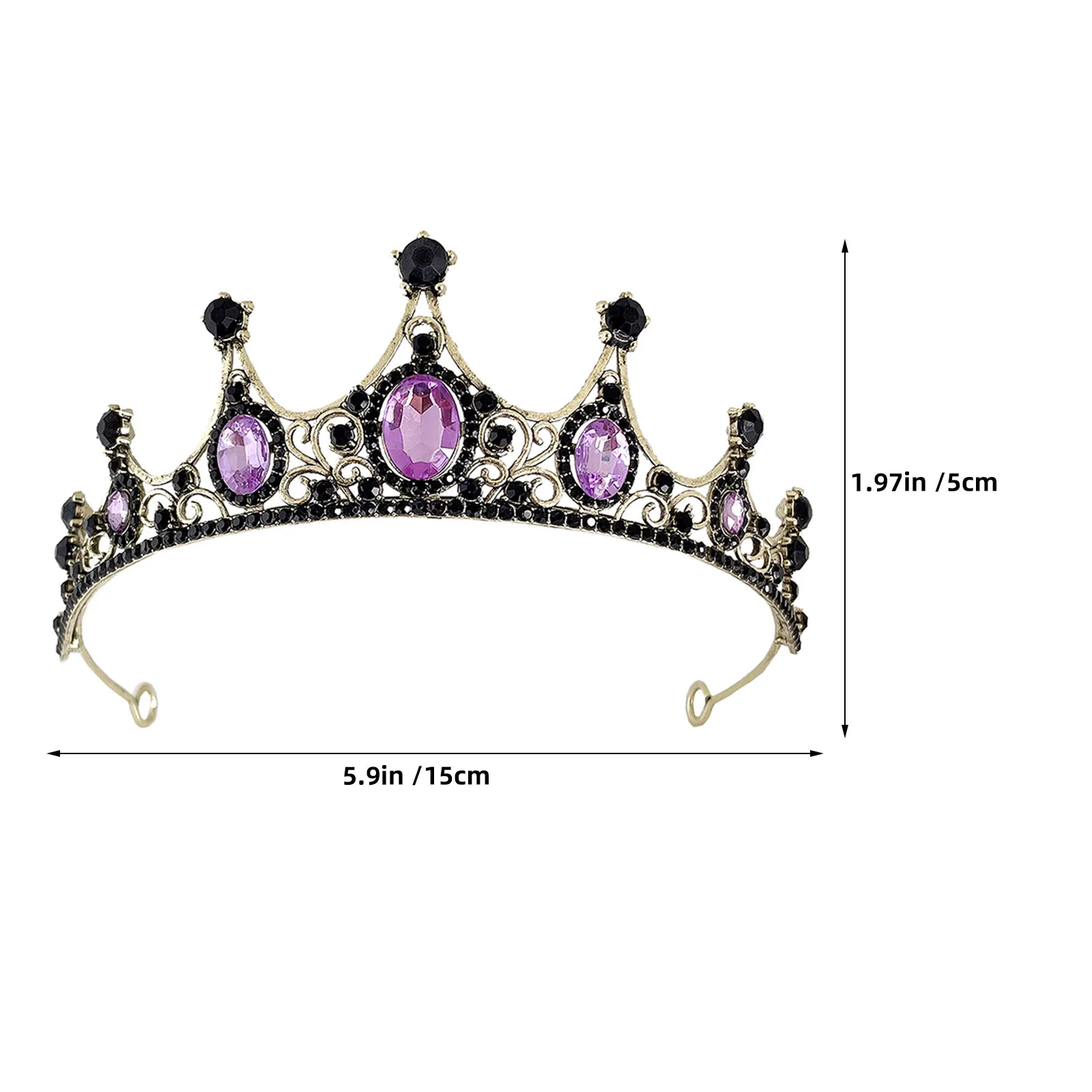 Crystal Rhinestone Bridal Crown Headband Wedding Hair Accessories Party Performance Stable Crown for Women Girls