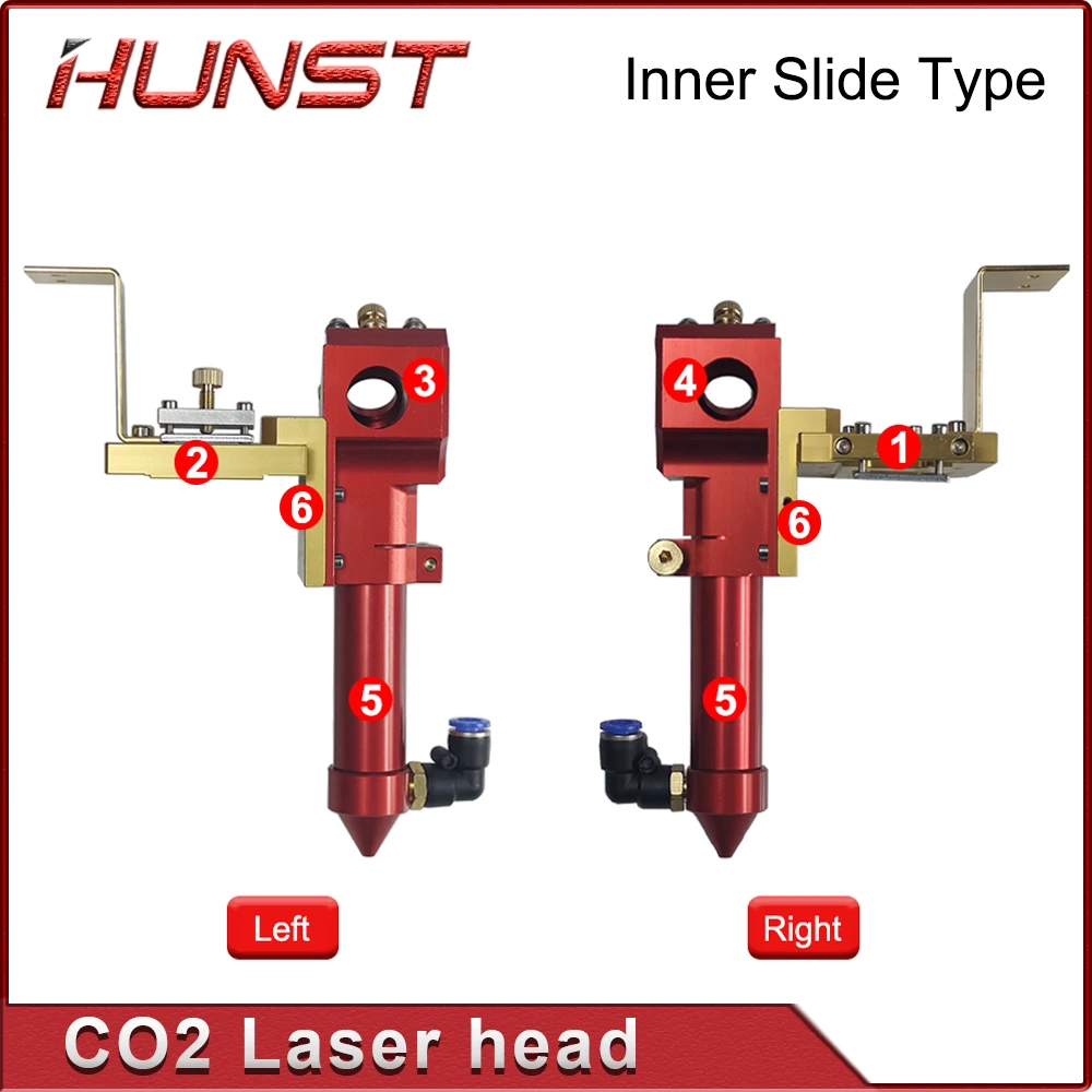 Imagem -02 - Hunst-inner Slide tipo Co2 Laser Cabeça com Air Nozzle Peças de Reposição para Inner Guide Rail Laser Cutting Machine Hot Sell