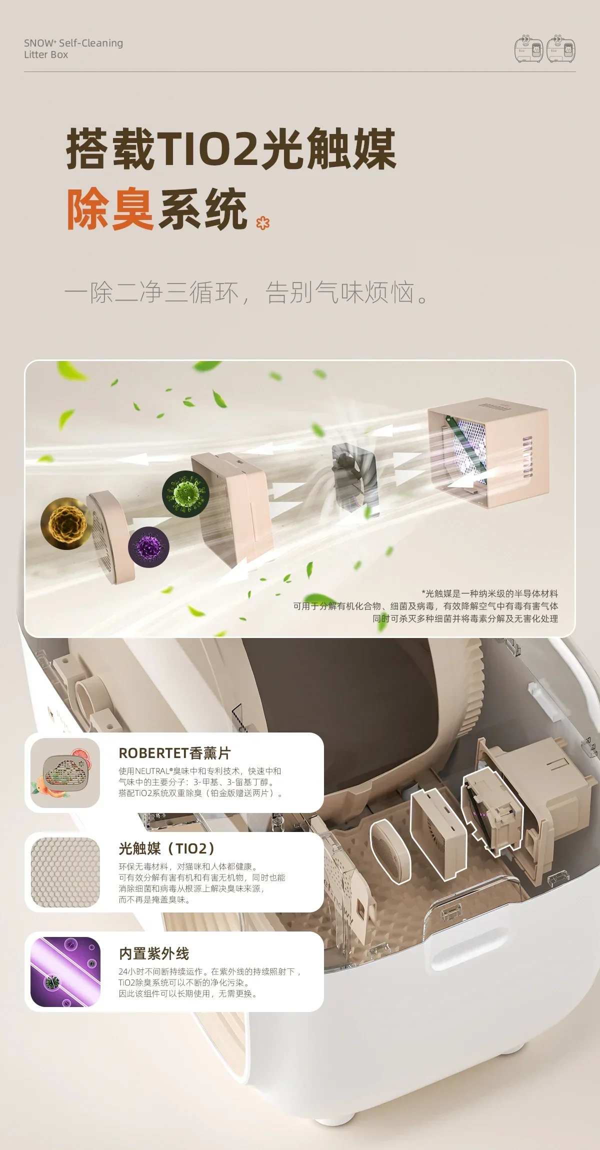 Smart cat toilet, automatic cat box, deodorizing top-in shit shoveling machine, oversized -splash