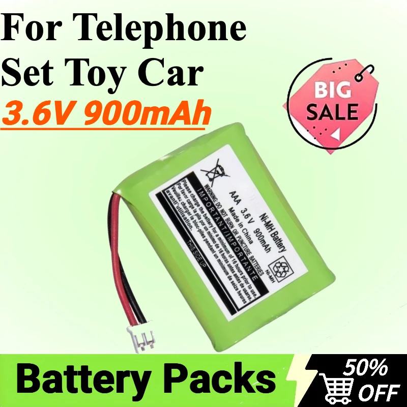

3.6V Ni-MH 900mAh Replacement Battery for Telephone Set Toy Car Children’s Machine Battery Pack Equipment