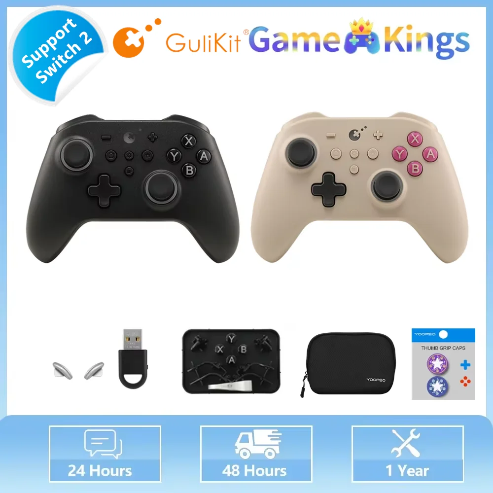 عصا التحكم في قاعة التحكم Gulikit KK3 PRO لجهاز نينتندو سويتش Oled Android ios Win10/11 لوحة ألعاب بلوتوث مع محول HyperLink