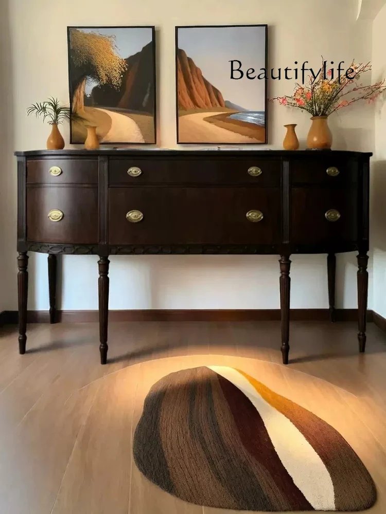 French-style antique entrance cabinet villa living room solid wood partition American small apartment foyer storage