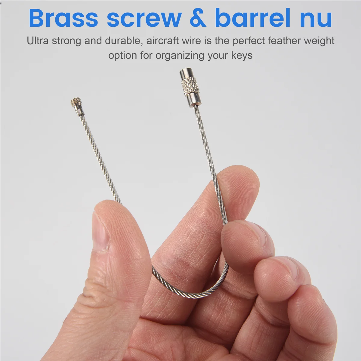 A62K 1 шт., винт из нержавеющей стали, фиксирующий провод, брелок для ключей, кабельные брелоки, уличный аксессуар