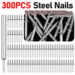 300-10pcs Double Head Nails Anti-Rust Double-Head Seamless Thread Nail Easy To Use Horn Nails for Solid Wood Skirting Boards