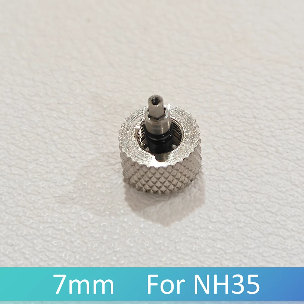 7 мм для NH35 Crown S Logo, серебристый, черный, золотой, многоцветный, нержавеющая сталь 316L, точные ввинчивающиеся коронки, запасная часть