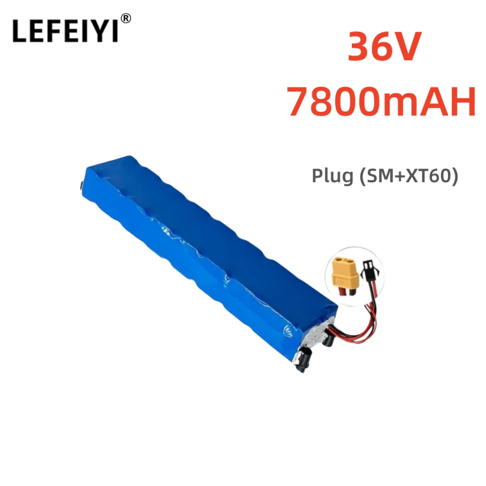 

Li-ion Battery 36V, 10S3P, 7800mAh, SM and XT60 Connectors, Built-in BMS Protection, Electric Bikes,Scooters And So on.