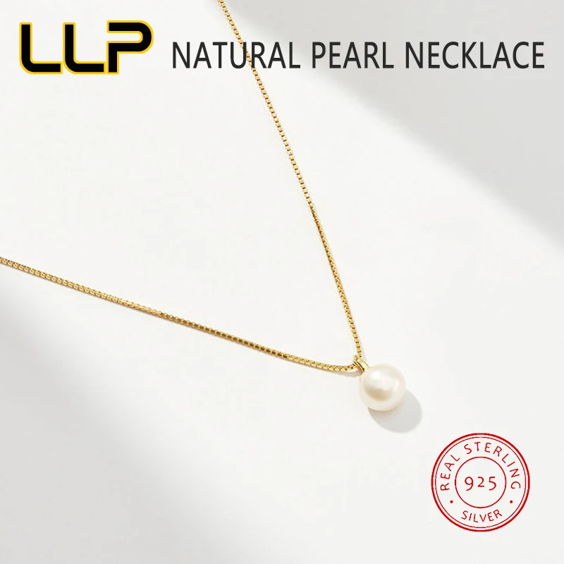 Official Website Natural 7mm Shell Pearl 100% S925 Sterling Silver Pendant Necklace Feminine Minimalist Party Birthday Gift