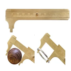 60/100mm Sliding Gauge Vernier Mini Vernier  Caliper Single Scale Pure Copper Vernier Durable Measuring Ruler Measuring Tools