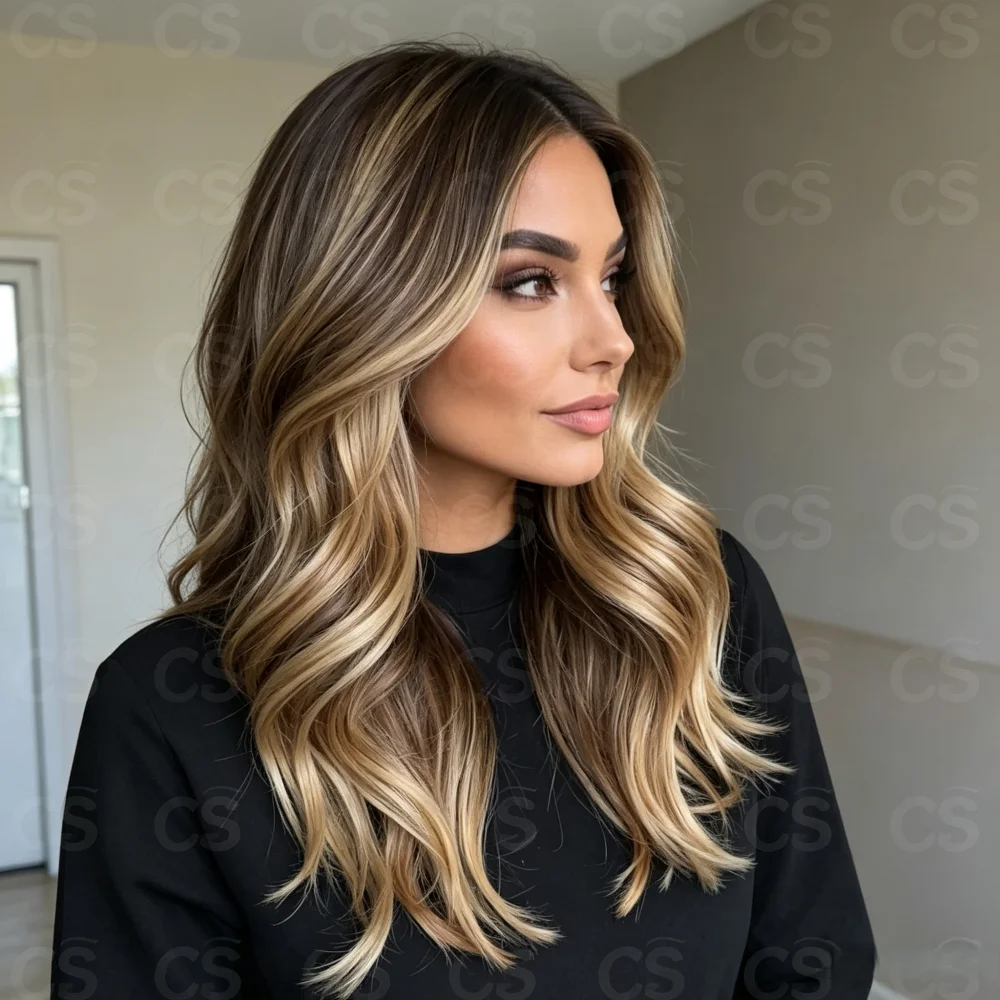 Natural Wave Glueless 26 Inch Highlight Brown Jewish Human Hair Wig 5x5 Silk Base with Baby Hair And HD Lace European Hair Prepl