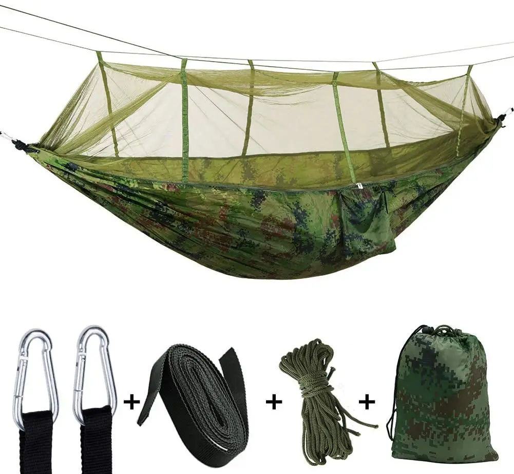 260 * 140cm high-quality wholesale portable 210 nylon outdoor mosquito net camping hammock