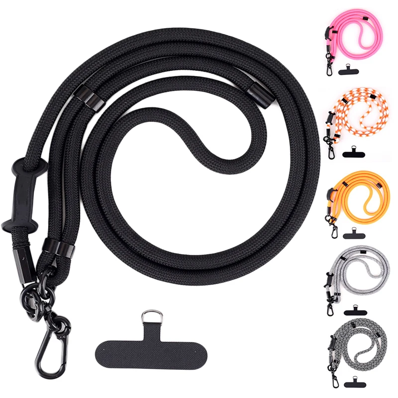 

150cm Length Phone Lanyard Adjustable Detachable Neck Cord Outdoor Universal Crossbody Strap Card Clip For All Smart Phone Case