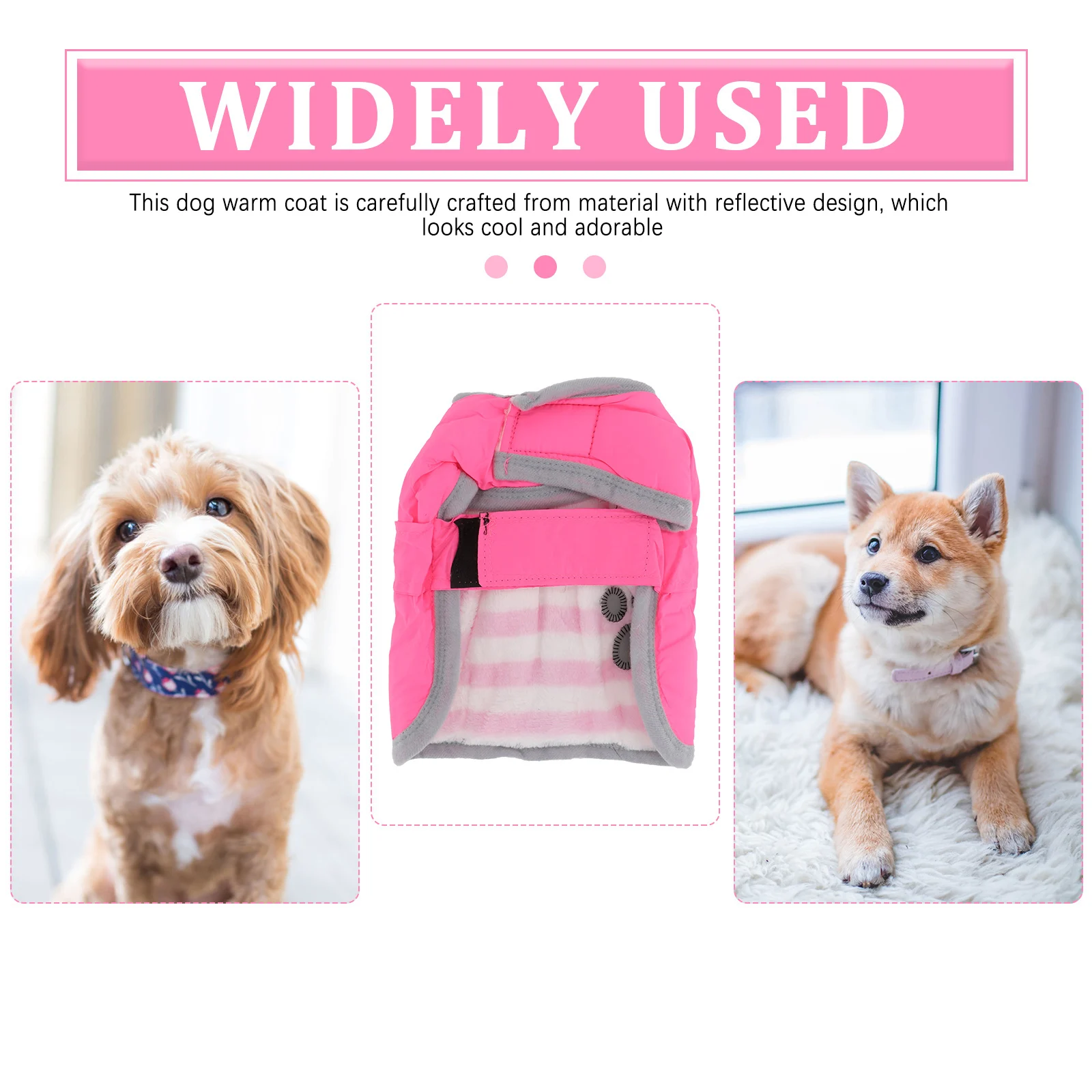 

Reflective Dog Clothes Winter Coat for Small Medium Dogs Puppy Warm Fleece Lining Soft Material Comfortable Reversible Design
