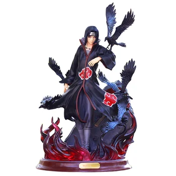 Figura de Naruto Anime Uchiha Itachi figura de acción de Pvc juguete Naruto Shippuden Uchiha Itachi y colección de cuervo modelo de juguete 25cm