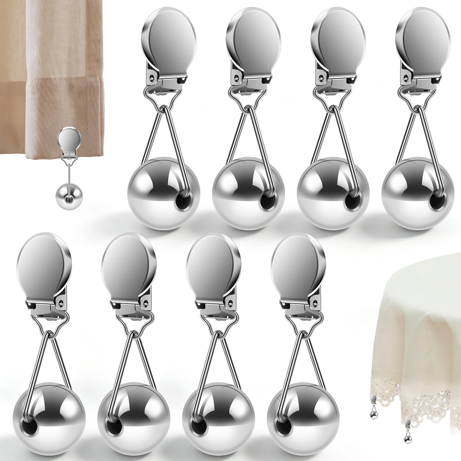 8 Pcs Metal Tablecloth Weights Windproof Heavy Duty Curtain/Table Cloth Weight Clip Multipurpose Outdoor Tablecloth Weight Clamp