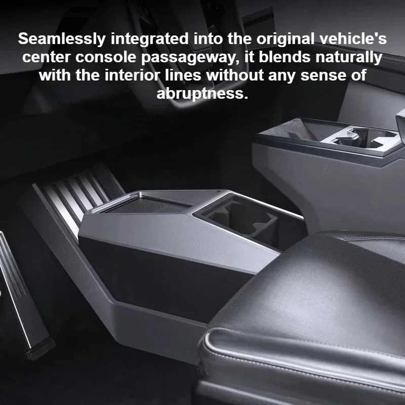 Für Tesla Cybertruck 2024-2026 Center Konsole Unter Lagerung Box Wasser Tasse Halter Unterstützung Organisation Fach ABS Auto Zubehör – Detail 4