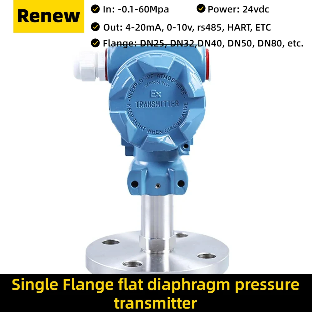 Imagem -03 - Único Flange Transmissor de Pressão Membrana Plana Sensor à Prova de Explosão 420ma Rs485 Dn25