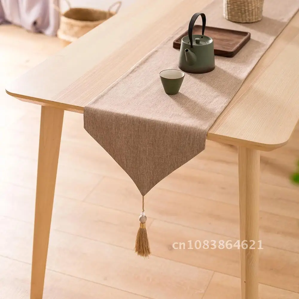 

Nordic Style Table Runner Cotton Linen Japanese Style Simple Elegant Tassel Table Runners American Coffee Table Flag Home Decor