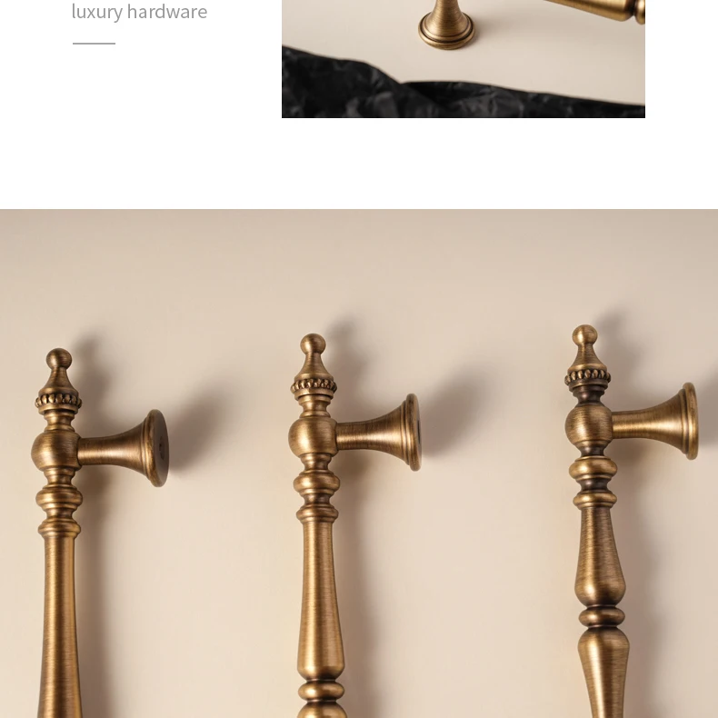 Antique brass crown cabinet handle product image 4