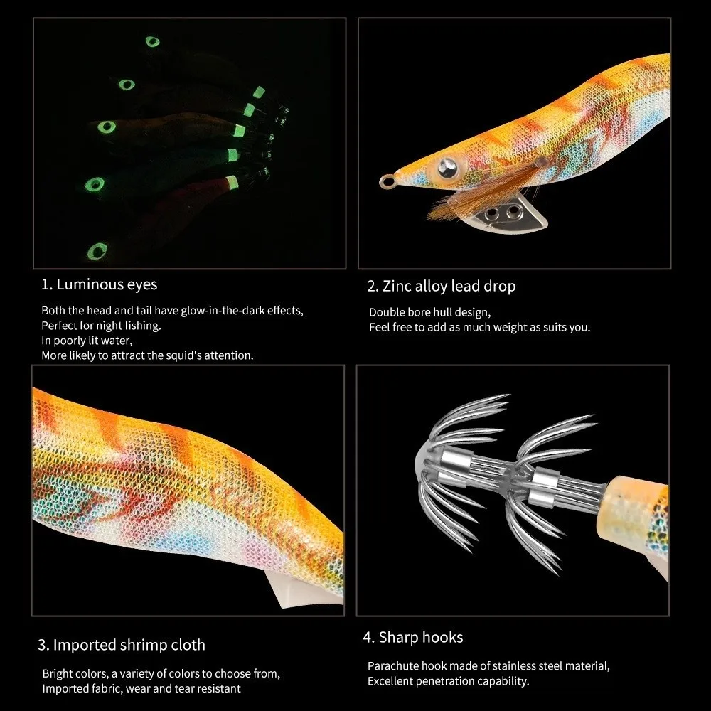 Octopus Lure Light Cloth Fishing Squid Jig Japan Style 16.5g Squid Lure 3.0# UV Egi Octopus Night Fishing