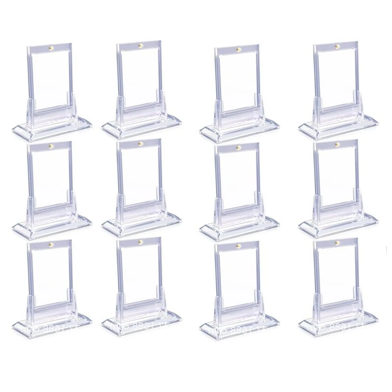 bedw-12-count-magnetic-card-holders-for-trading-cards-35pt-acrylic-baseball-card-holders-with-card-stands-for-sports-cards