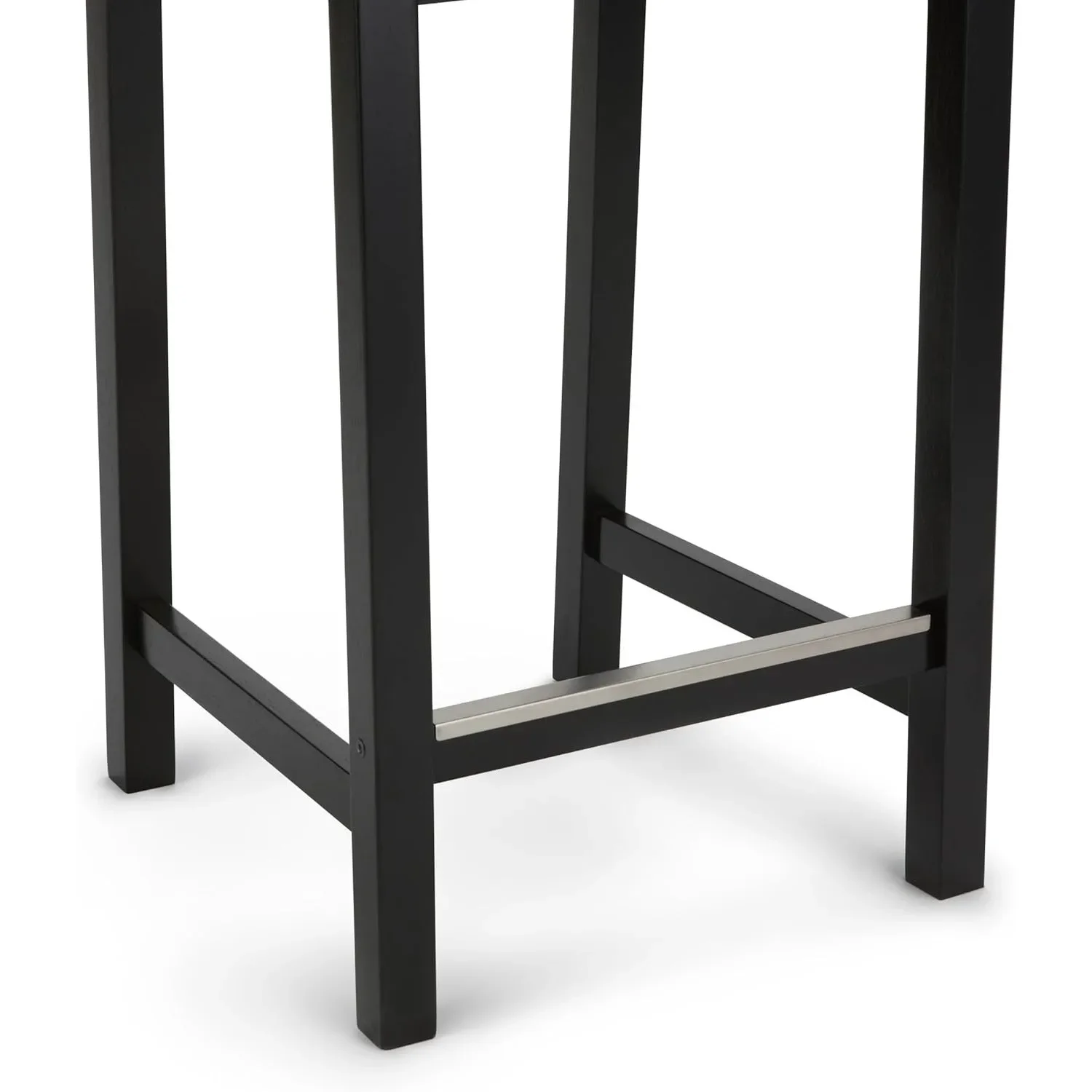 2-Pack Black Bar Stools 24in, Commercial-Grade Wood Stools with Back for Home & Cafe Use