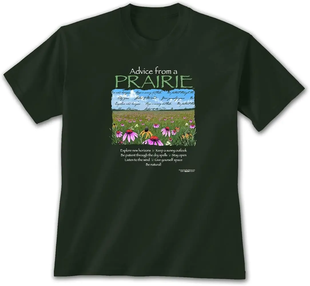 Earth Sun Moon  a Prairie T-Shirt, Forest Green  High Quality 100%Cotton Short Sleeve