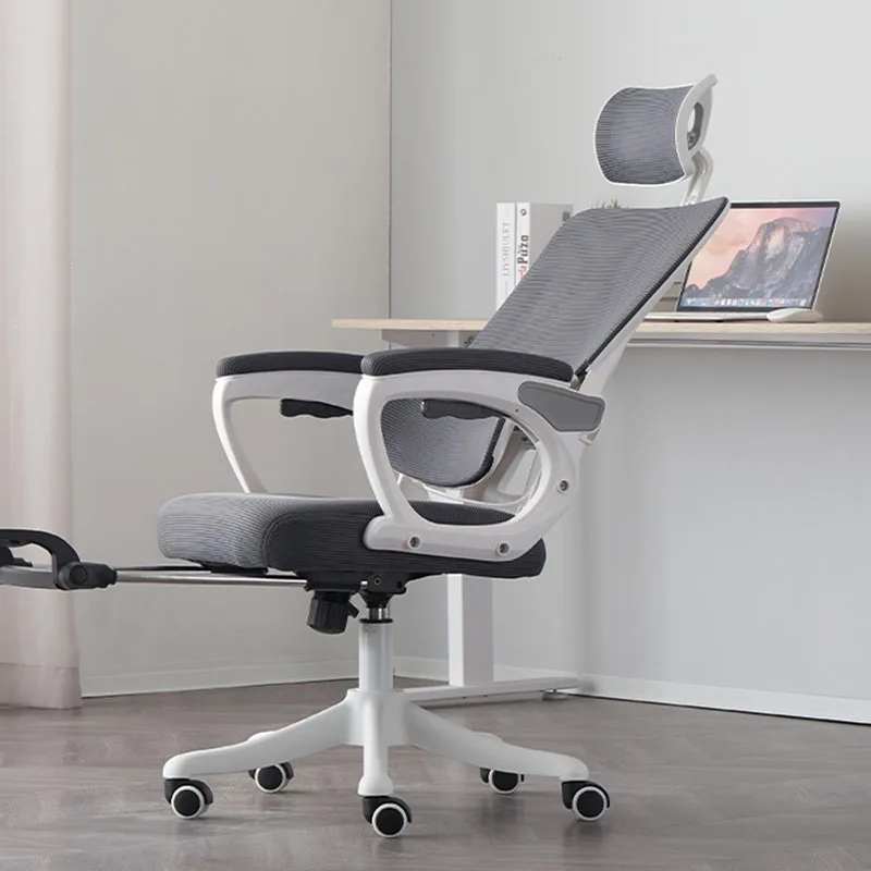 

Swivel Ergonomic Office Chair Dinning Bedroom Designer Study Chair White Mesh Comfortable Cadeira De Escritorio Furniture