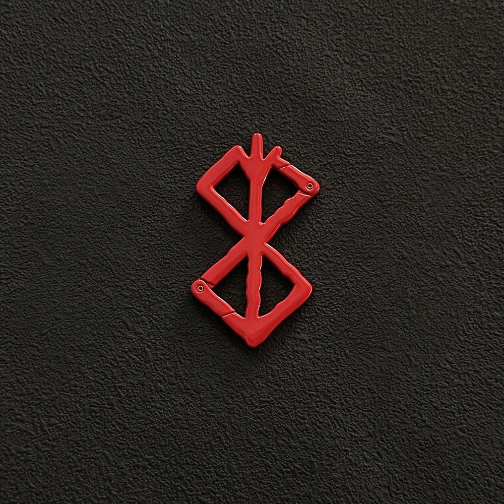 Anime Berserk Guts Cosplay Red Brand of Sacrifice Keychain Metal Key Chain Bag Pendant Keyring Halloween Jewelry Accessories