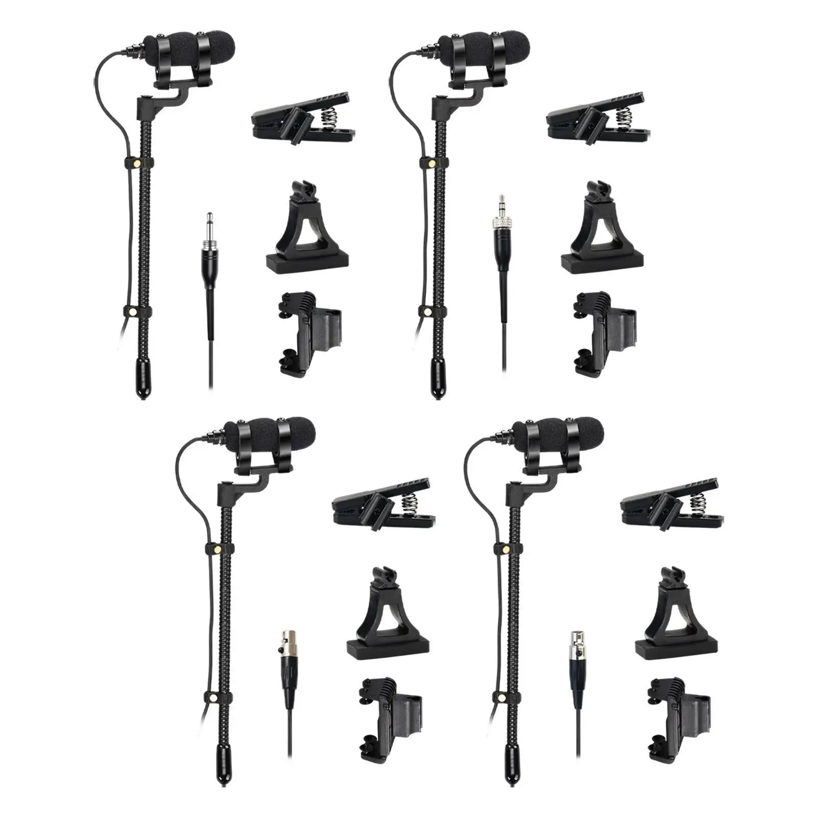 

4 Pin Hypercardioid Instrument Mic Flexible for French Horn Clarinet Trumpet