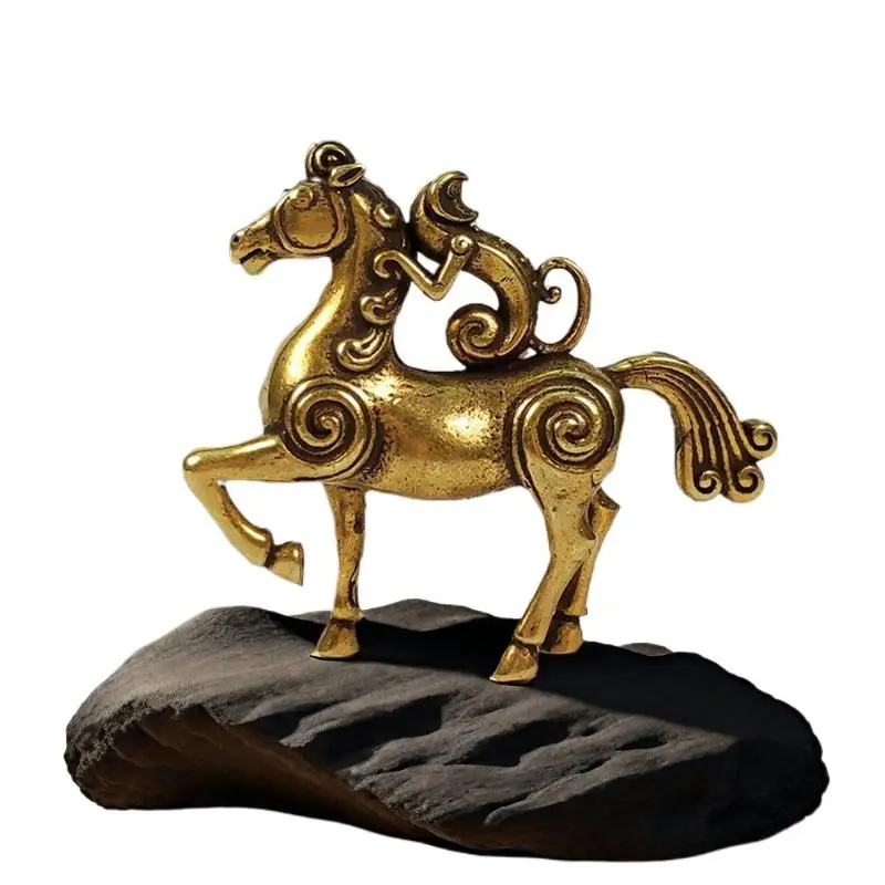 With Success Home Office Desktop Decoration Gift 2026 Year Of Horse Brass Feng Shui Horse Figurines Miniatures Bless Your Career