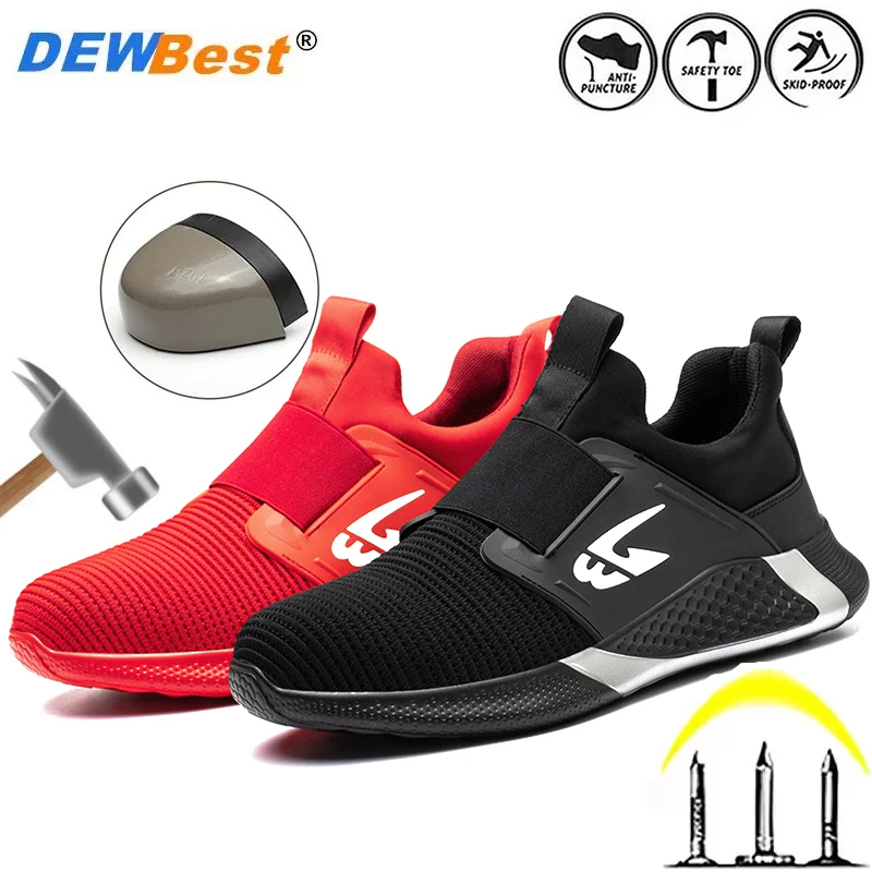 

Men's lightweight, breathable, anti smashing and anti piercing outdoor wear-resistant and anti slip work protective shoes