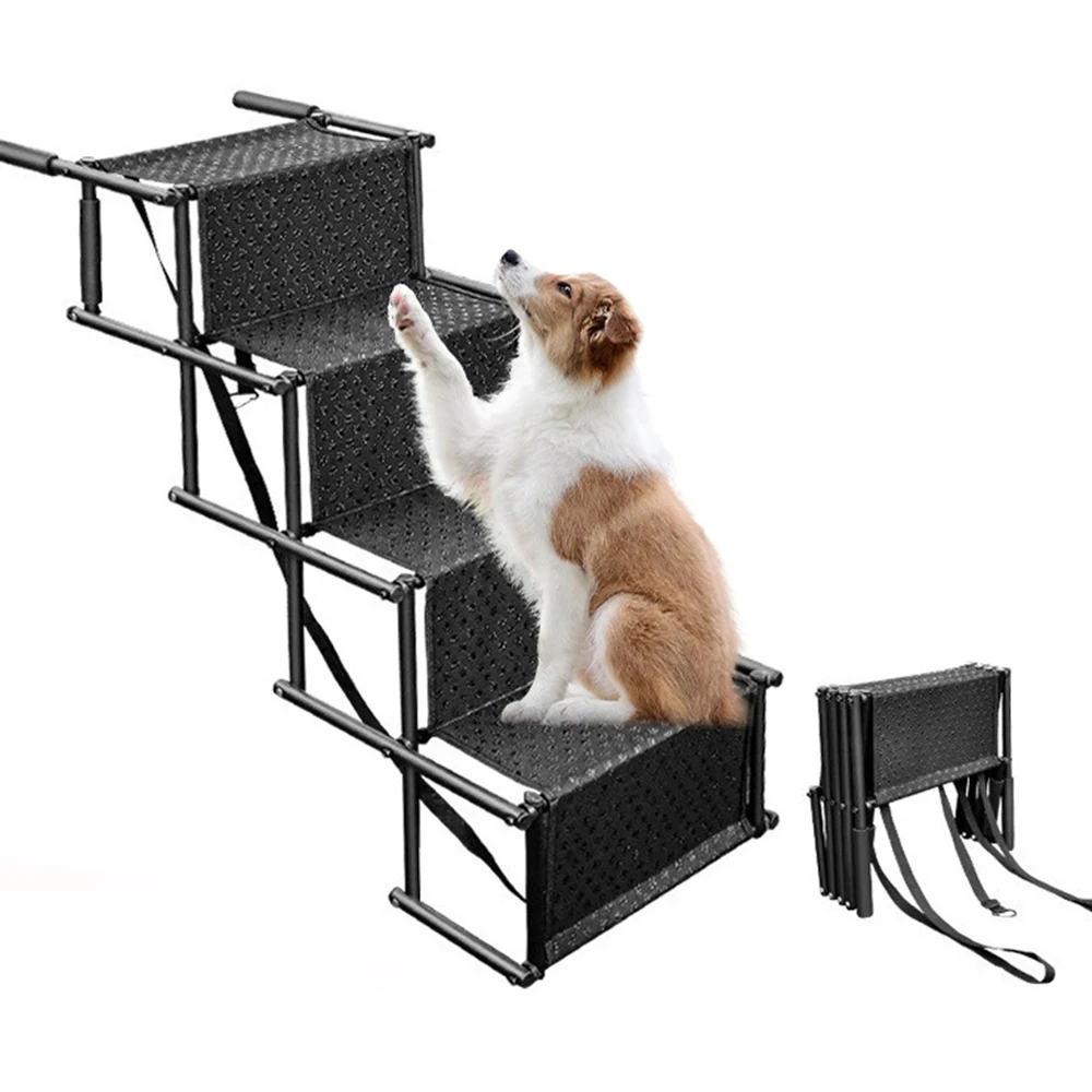 

Portable Folding Dog Staircase high quality Steel Folding Pet Dog Puppy Step Stairs Lightweight Stairs Ladder Ramp for Trucks