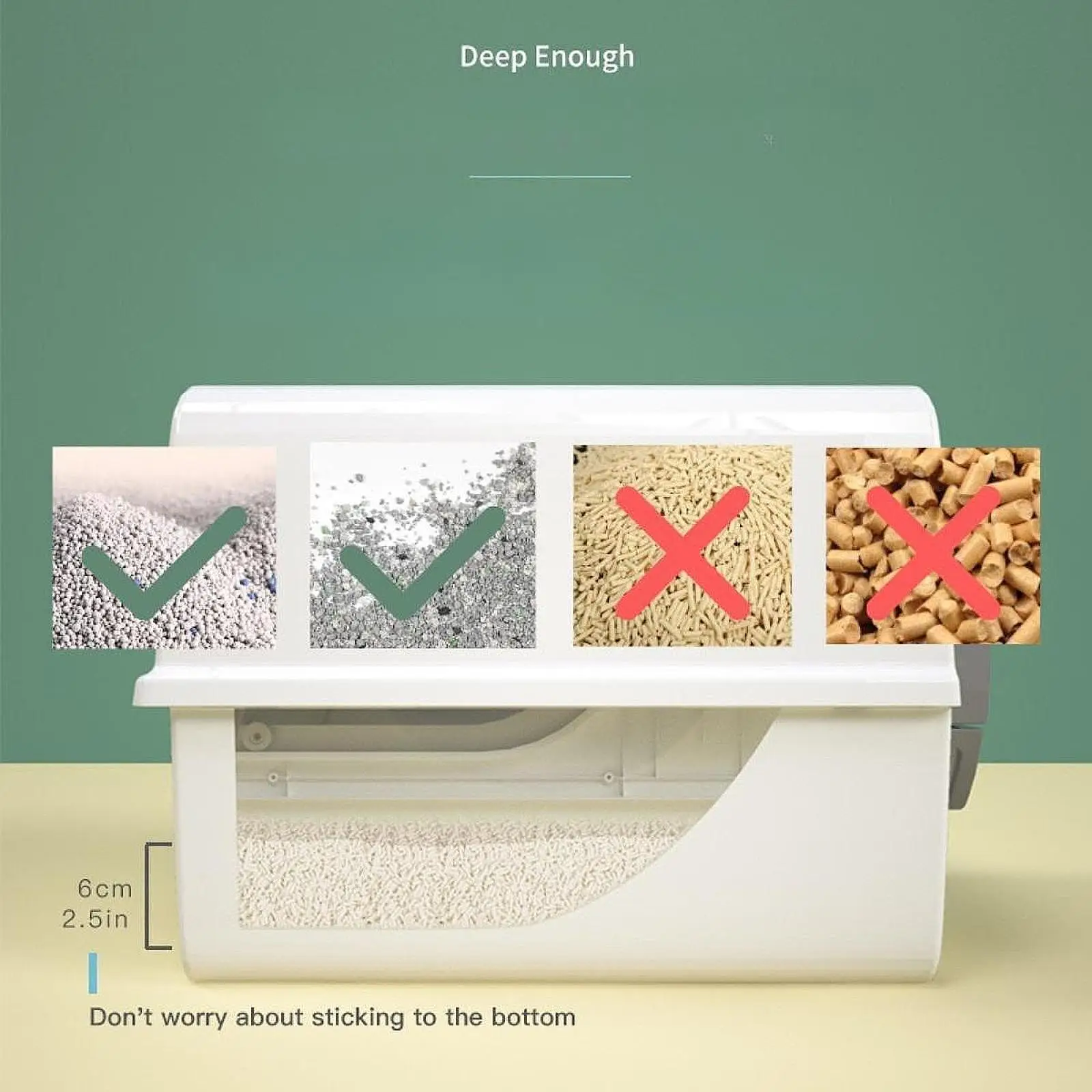 

Self Cleaning Cat Litter Box Covered Litter Tray,No Smell,Easy Cleaning,with Lid Kitty Litter Box Semi Auto for Large Cats
