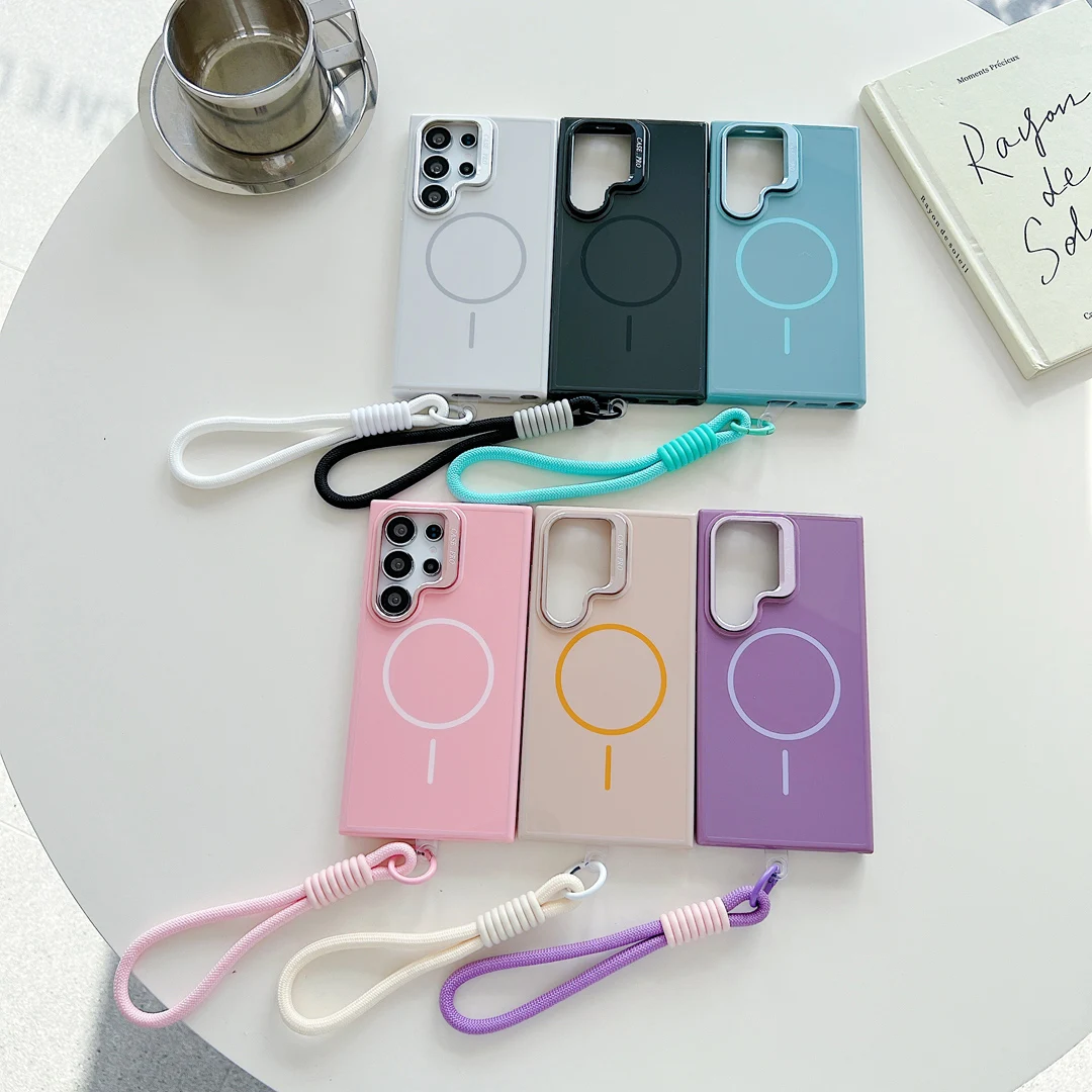 

Высококачественный ремешок-кронштейн Magsafe, чехол для Samsung Galaxy S24 Plus S23 S25, ультрамагнитный держатель для беспроводного зарядного устройства