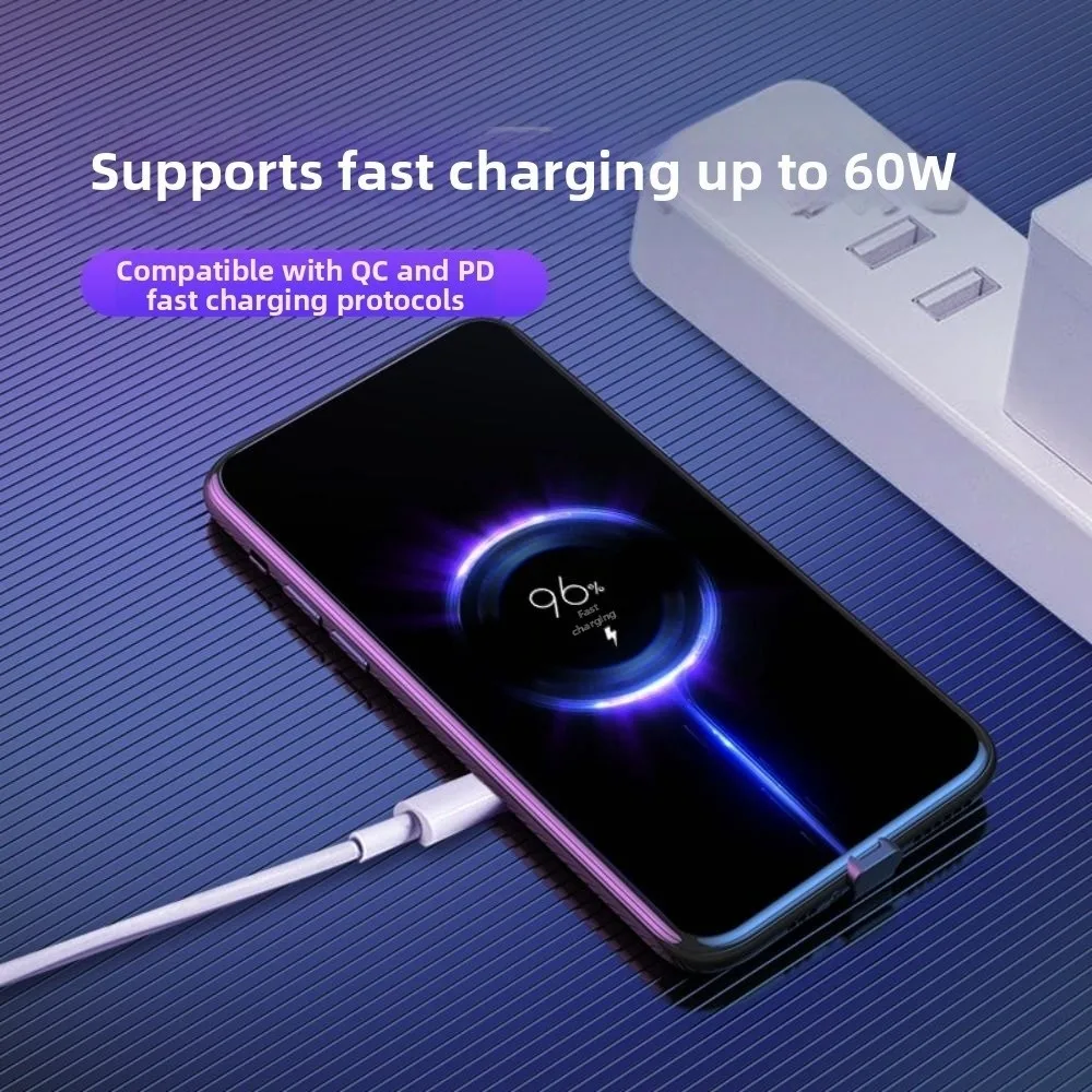

Durable 60W Type-C Connector Converter Not Affect Playing Game Soft Charging Port Adapter Bent Data Cable Adapter Universal