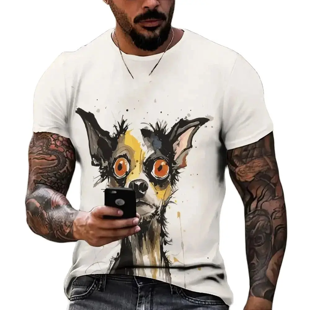 Summer Fashion Personality Funny Animal Graphic T-shirt New Trend Casual 3D Printed Round Neck Short Sleeve Tees Tops